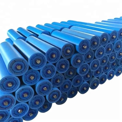 Rodillos locos plásticos del entrenamiento del transportador del impacto del HDPE del tubo del polímero de 4 pulgadas