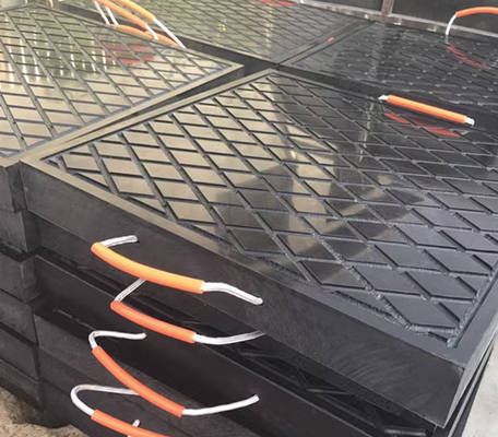 Camiones profesionales 30 mm grúa de plástico almohadillas de salida de alfombras estabilizador Uhmwpe Negro